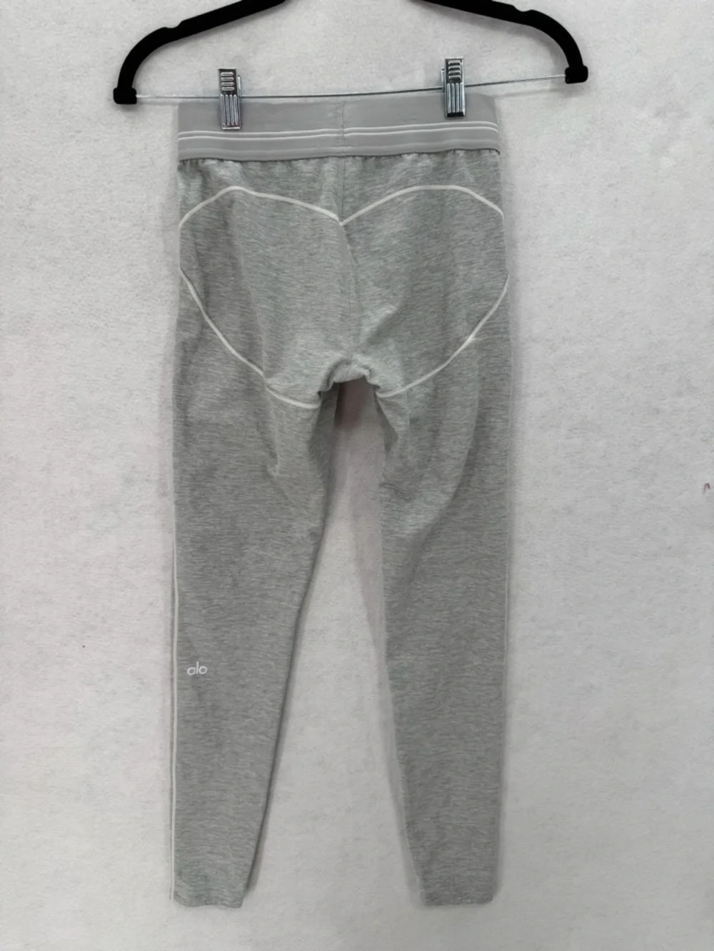 Alosoft High-Waist Heart Throb Legging Athletic Heather‎ Grey/White Size Small